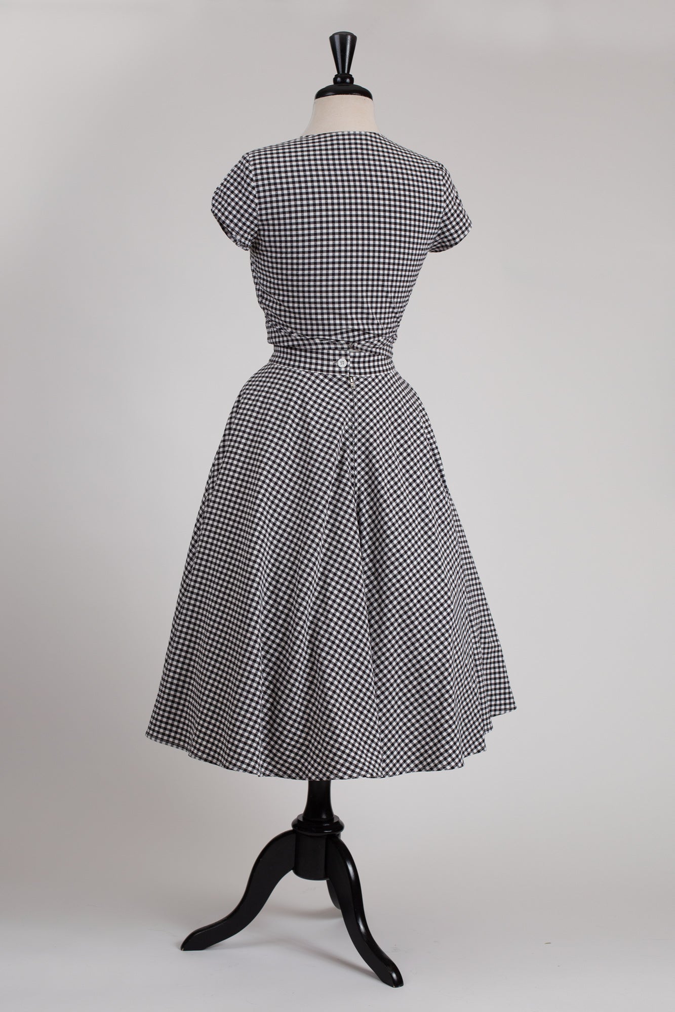 Ava Tie-Top in Black & White Gingham
