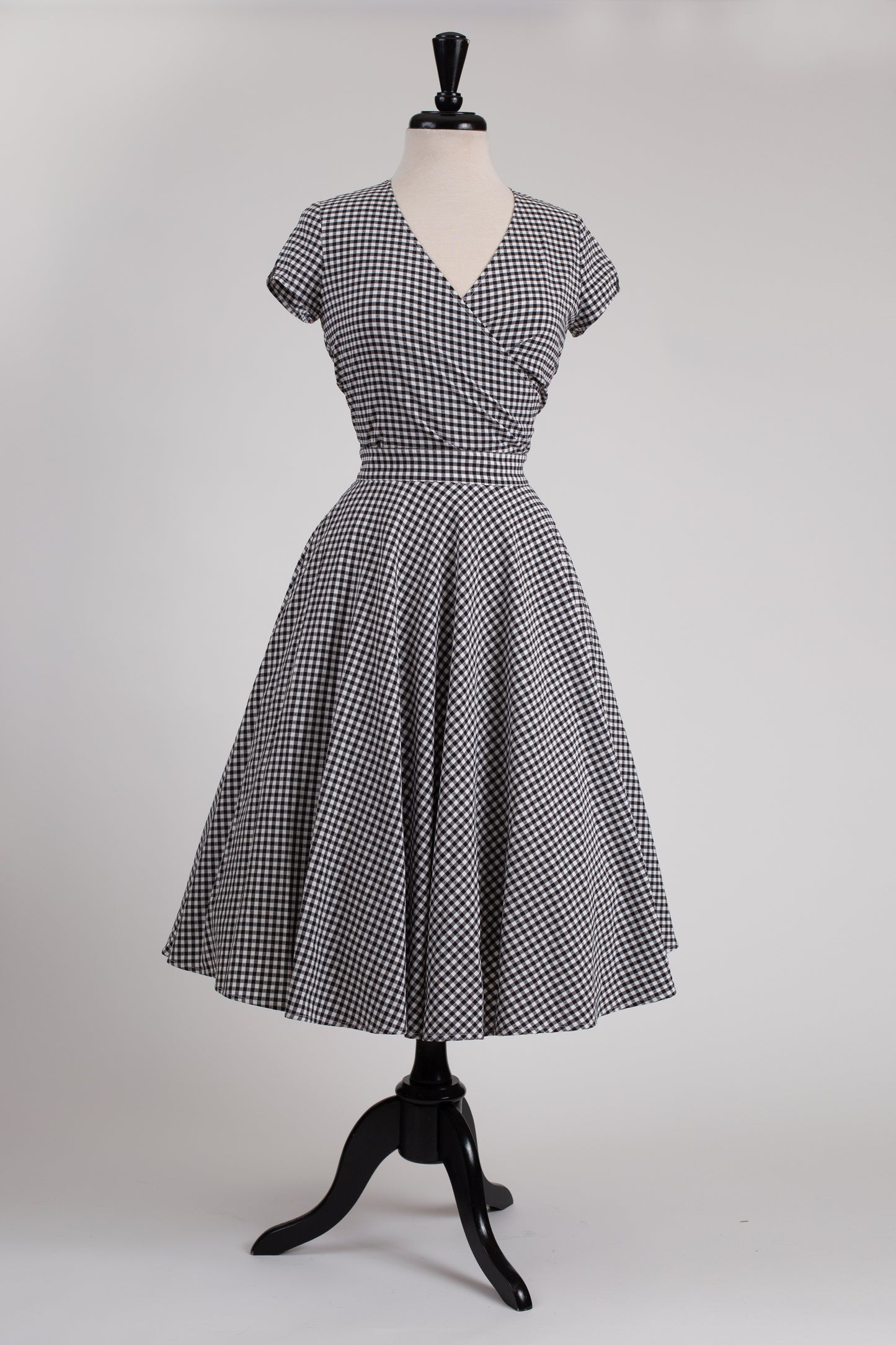 Ava Tie-Top in Black & White Gingham