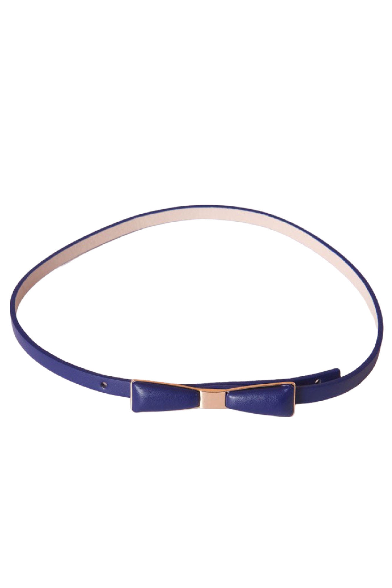 Metal Bow Belt in Navy