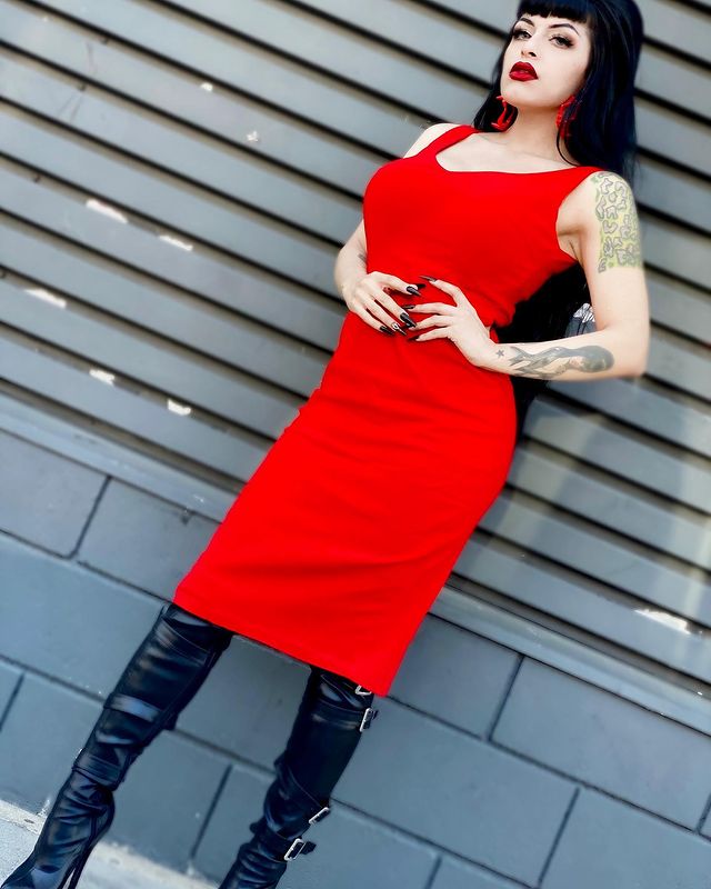 Sophia Pencil Dress in Red