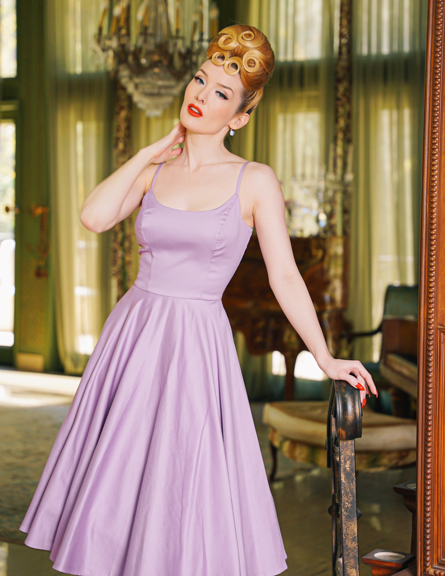 Peggy Retro Circle Dress in Lavender