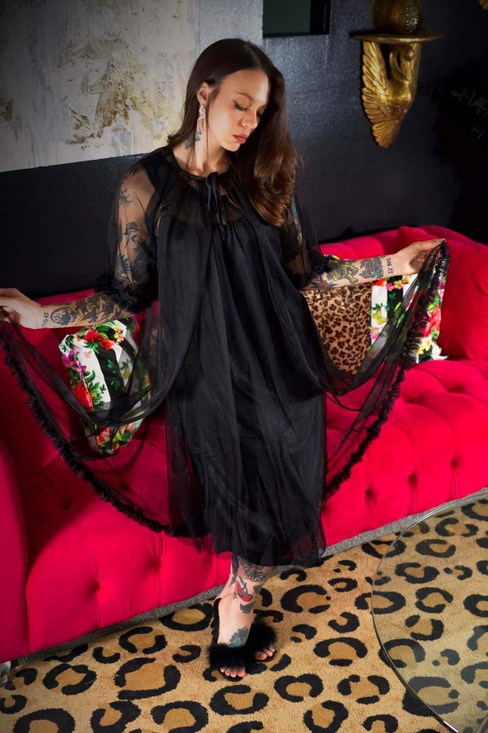 Pillow Talk Nightgown in Black (Long)