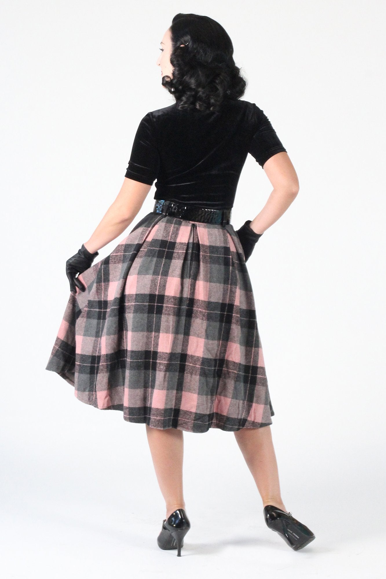 Tabitha Skirt & Scarf in Pink/Black