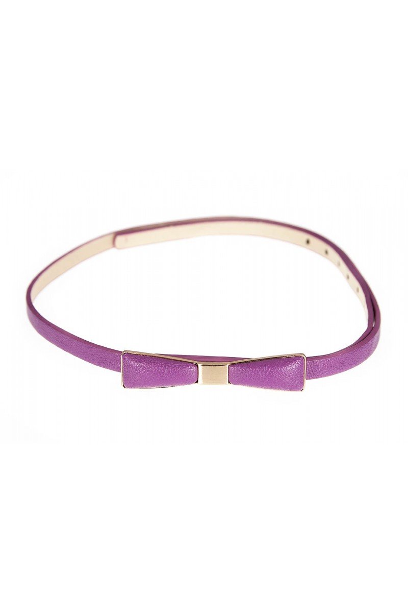 Metal Bow Belt in Purple